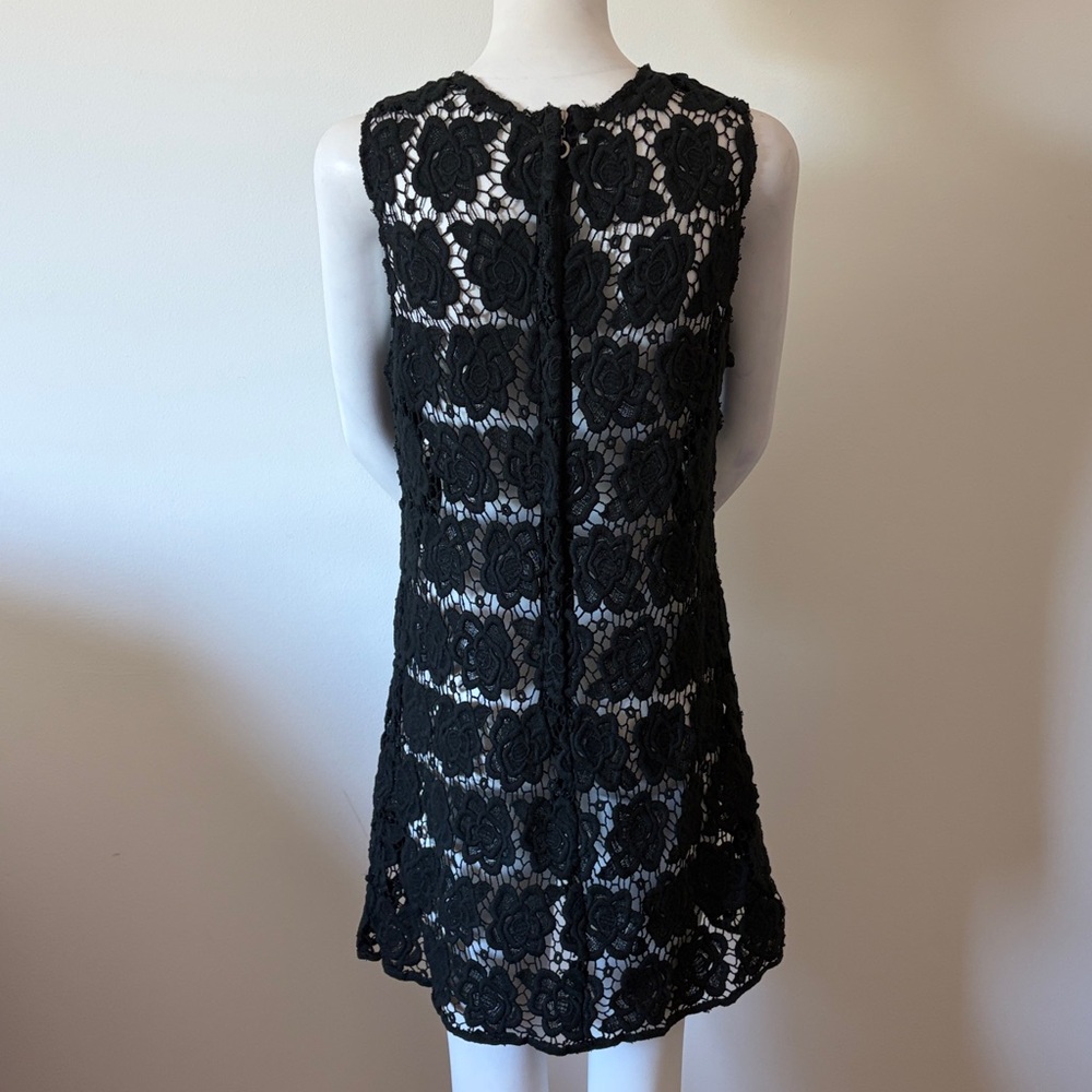 Dolce & Gabbana Black Floral Crochet Mini Dress - Picture 4 of 9